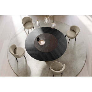 Teo Modern Rectangular Wood-Ceramic Dining <b>Table</b> Expandable Rectangle Home Furniture Assembled and Extendable for Hotels - Product Image 1