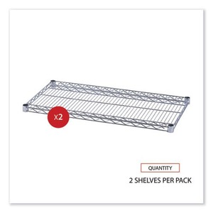 อเลรา ALESW583618SR อุตสาหกรรม 36 นิ้ว เอ็กซ์ 18 นิ้ว ชั้นวางของแบบตั้งพื้นพร้อมชั้นวางลวดเสริม สีเงิน (2 ชิ้น/กล่อง) - Product Image 3