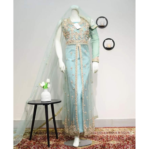 Vente chaude conception personnalisée 3 pièces robe de soirée totalement à la main robe de mariée pour mariage indien pakistanais robe de soirée modeste - Product Image 6
