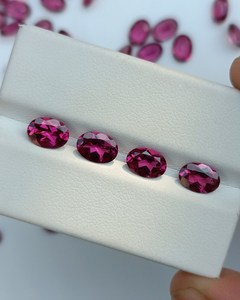 Personalizado 100% Natural de alta calidad suelta 7x5mm corte ovalado rojo rosa cuarzo piedras preciosas granate rodolita para la fabricación de joyas - Product Image 6