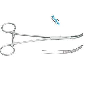 Fórceps de abrazadera peritoneal Mikulicz de acero inoxidable de alta calidad, fabricante de instrumentos quirúrgicos curvos de 1x2 dientes y 18cm - Product Image 6