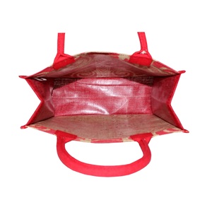 Sac fourre-tout d'épicerie imprimé personnalisé de taille moyenne toile de jute toile de jute toile de jute plage publicité fourre-tout poignées en corde pour emballage de cadeaux - Product Image 6