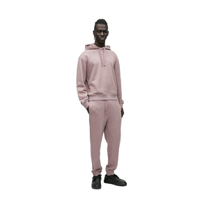 Ensemble survêtement en molleton uni décontracté pour homme avec logo personnalisé, 100% coton, sweat-shirt à capuche et pantalon de survêtement - Product Image 3
