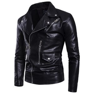 Venta al por mayor de alta calidad casual motociclista negro chaqueta de cuero de la motocicleta más tamaño de los hombres chaquetas de cuero con estilo personalizado chaquetas para los hombres - Product Image 1