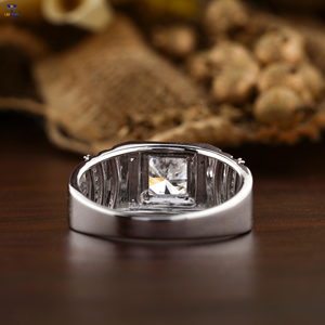 แหวนเพชรทรงกลม1.35 TDW สำหรับผู้ชายแหวนเพชรสีทองขาวมาตรฐานการตั้งค่าง่าม cvd/hpht หินห้องปฏิบัติการเพชร - Product Image 4