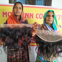 Extensiones de Cabello Humano Indio Natural Remy Virgen Liso, Barato, al por Mayor, Sin Procesar, con Cutícula Alineada