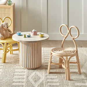 Juego de Muebles de Escritorio y Silla de Ratán Hechos a Mano para Niños, Mesas y Sillas Escolares para Niños, Salas de Estudio - Product Image 6