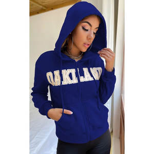 Sweat à capuche en polaire épaisse pour femme, veste zippée d'hiver, manteau décontracté chaud, sweat à capuche de haute qualité en gros - Product Image 1