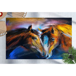 Alfombra de regalo para amantes de los caballos, alfombra estampada, fácil de limpiar, regalo para el hogar, alfombra fina no tejida - Product Image 1