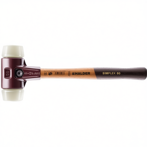 Martillo de cabeza blanda SIMPLEX con mango de madera dura blanca y nailon, 490 mm de longitud y 80 mm de diámetro de cabeza, herramienta de taller - Product Image 3