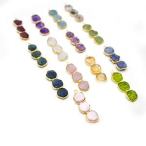 Colgante de Piedra Preciosa de Granate Natural en Bruto, Pequeño Amuleto de Tres Piedras, Engaste de Bisel Hecho a Mano, Joyería de Piedra Natal para Mujer - Product Image 5