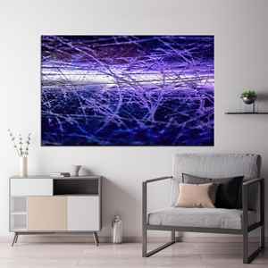 Art mural abstrait en verre violet : Décoration moderne sur toile imprimée, TOILE ENVELOPPEE - Product Image 1