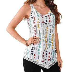 Camisetas sin mangas de diseño casual OEM con técnica de sublimación lavada, de buena calidad, hechas a medida, para mujer, transpirables, para verano. - Product Image 5