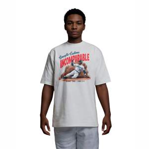 200 GSM gris Premium algodón camiseta de gran tamaño DTF impreso gráfico camiseta americana Streetwear moda urbana Casual ropa - Product Image 2