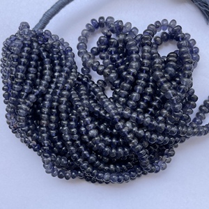 4mm 6mm 8mm Naturel Violet Bleu Iolite Lisse Rondelle Pierre Perles Brin Semi Précieuse Pierre Précieuse Prix de Gros Fabrication de Bijoux - Product Image 3