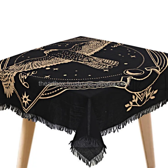 Golden Eagle Witchcraft Altar Tarot Spread Cotton Cloth Spiritual Chowki Aasan Cloth Chair Cover Altar Cloth Used For Puja