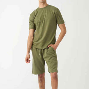 Ensemble T-shirt et short à manches courtes pour homme, vêtements d'été décontractés en coton respirant avec impression de streetwear - Product Image 2