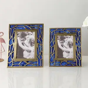 Conjunto de duas fronteiras decorativas família memorável fotos titular parede montado Photo Frame Metal Tabletop Picture Photo Frame