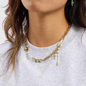 Nueva serie de moda Collar de perlas de imitación de acero inoxidable chapado en oro PVD de 18 quilates para mujer - Product Image 3