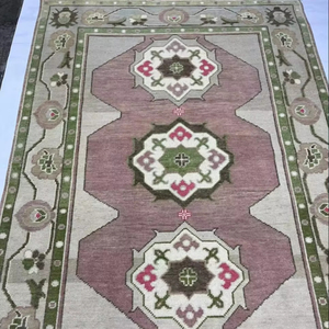 Alfombra de lana anudada a mano Oushak grande de alta calidad bellamente bordada para hoteles caseros para sala de estar juegos de alfombras de área de oración - Product Image 1