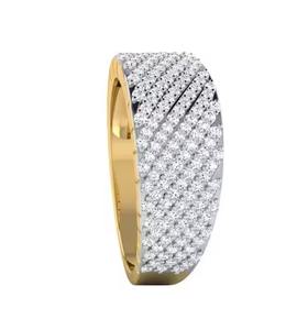 Anillo de compromiso de oro pavimentado con diamantes cultivados en laboratorio, banda de boda hecha a mano, regalo de aniversario único para mujeres, joyería fina para fiestas - Product Image 3