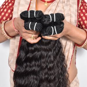 Prix de gros, mèches indiennes bouclées, cheveux humains bruts non traités, cuticules alignées naturellement, double trame, extensions de cheveux à la machine, en vente - Product Image 2