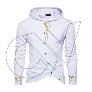 เสื้อสเวตเตอร์สวมหัวมีฮู้ดของผู้ชายเสื้อสเวตเชิ้ตแนวสตรีทผ้าฟลีซลายพื้นเป็นมิตรกับสิ่งแวดล้อมสำหรับฤดูหนาว - Product Image 2