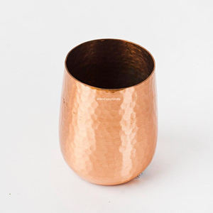 Gobelet design martelé de taille personnalisée, poli et brillant, avantages pour la santé, récipient en cuivre, verres en cuivre anti-fuite - Product Image 1