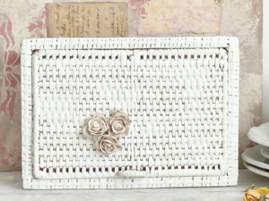 Cestas de Almacenamiento de Mimbre Blanco con Rosas, Hechas a Mano, de Ratán Natural, Ecológicas, Modernas, Multifuncionales, Artex Green Earth, Hechas en Hanói - Product Image 5