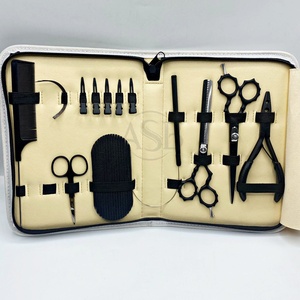 Outils d'extension de cheveux noirs mats écologiques avec kit nude, pince multifonctionnelle incluse, ciseaux de coiffeur, pinces à cheveux et peigne - Product Image 3