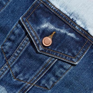 Vestes en jean tie-dye contrastées personnalisées pour hommes de taille plus Vestes en jean respirantes classiques à la mode manches régulières vente en gros de style décontracté pour - Product Image 3