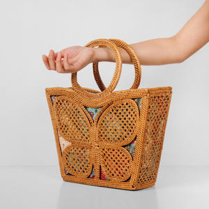 Bolsos de ratán con diseño de mariposa, bolsos tote en oferta, bolsos de mano a precio económico, proveedor de bolsos de mano en oferta - Product Image 2