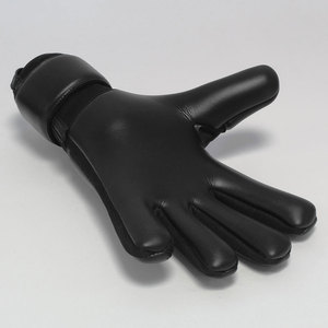 Gants de gardien de but de football noirs OEM, en cuir PU, antidérapants, avec sangle de poignet réglable et fermeture auto-agrippante, unisexe, pour le sport - Product Image 2