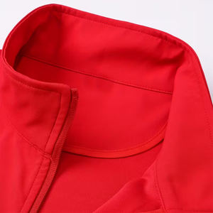 Chaleco de concha suave de alta calidad para hombre, chaleco Softshell impermeable sin mangas con cremallera y cuello levantado de Color rojo con bolsillo con cremallera - Product Image 4