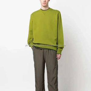 Ropa informal para hombre, Jersey de algodón de gran tamaño, sudaderas con diseño de logotipo personalizado, bloque de Color transpirable, 100% algodón, cuello redondo básico - Product Image 4