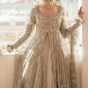 ELEGANT-DESIGNER <b>BRIDAL</b> <b>JACKET</b>,LEHENGA & DUPATTA DRESS WITH EMBELLISHED CRYSTAL GLASS BEADS,PEARLS,DABKA WORK for WEDDING=2025 - Product Image 1
