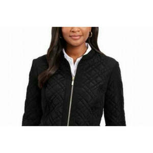 Cappotto Invernale da Donna Charter Club Extra Large Trapuntato con Collo alla Coreana Nero con Cappuccio e Decorazioni in Pelliccia per la Stagione Autunnale - Product Image 2