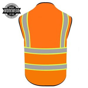 Gilet de sécurité thermique haute visibilité pour homme en polyester respirant, bretelles réglables, design réfléchissant personnalisable, logo sur mesure - Product Image 4