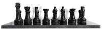 Jeu d'échecs islamique en marbre, thème amour religieux |   Échiquier artisanal incrusté de motifs floraux noirs et blancs en forme de croix |   Animal