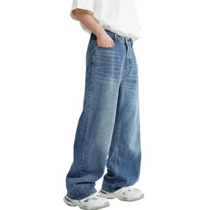 Pantalon oversize en denim pour hommes de haute qualité à prix de gros Pantalon oversize en denim pour hommes de grande taille et respirant - Product Image 1