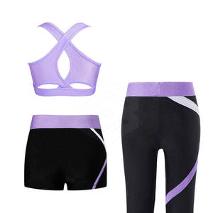 Juego de yoga sin costuras de 3 piezas con logotipo frontal sólido de talla grande para mujer de la mejor calidad para gimnasio Fitness Spandex/Material de nailon - Product Image 6