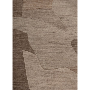 พรมขนสัตว์ถักมือสีเบจและสีน้ำตาลลายแบบนามธรรมขนาดใหญ่สำหรับตกแต่งห้องนั่งเล่นวัยรุ่น-Aiwl-1055 - Product Image 3