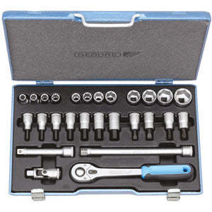 27 Piece Hex Socket Wrench Set 969GE Bit Sockets DIY Grade <b>Chrome</b> Finish Customizable OEM Support - Product Image 1