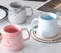 Collection Marbre 420ml – Service à café et thé en céramique et porcelaine, design nordique créatif, texture sous-glaçure lisse et brillante, durable, pour la maison