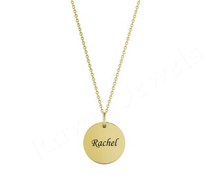 Simple personnalisé nom rond minimaliste bijoux gravé au Laser Logo personnalisé pendentif pièce collier pour hommes et femmes - Product Image 3
