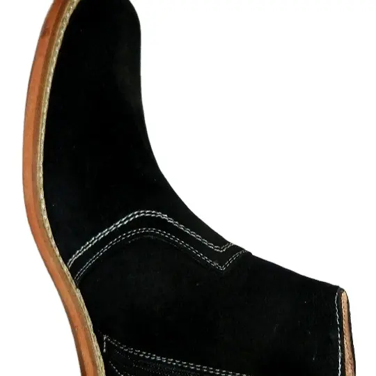 Çekici siyah renk ayak bileği uzunluğu deri çizmeler erkekler için şık rahat moda botlar