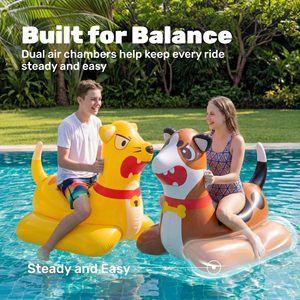 Juego de flotadores inflables premium para piscina con juguetes gigantes de gatito y cachorro para niños y adultos, ideal para fiestas en la piscina. - Product Image 3