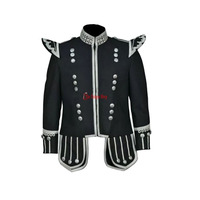 Gilet doublet écossais traditionnel rouge unisexe, personnalisé et fait main en soie et laine, pour doux-tonneur
