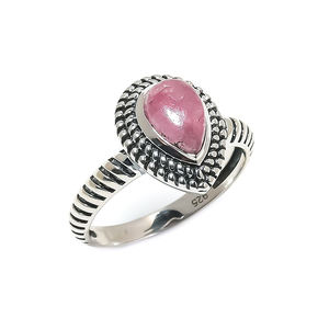 Anillos de joyería fina de Plata de Ley 925 sólida hechos a mano, cabujón de cuarzo rosa Natural, piedras preciosas, compromiso de boda Vintage - Product Image 2