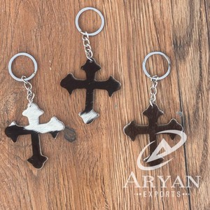 Vente chaude nouveau Design porte-clés en cuir de vachette porte-clés en cuir de fourrure véritable porte-clés élégant forme Unique porte-clés de luxe - Product Image 1